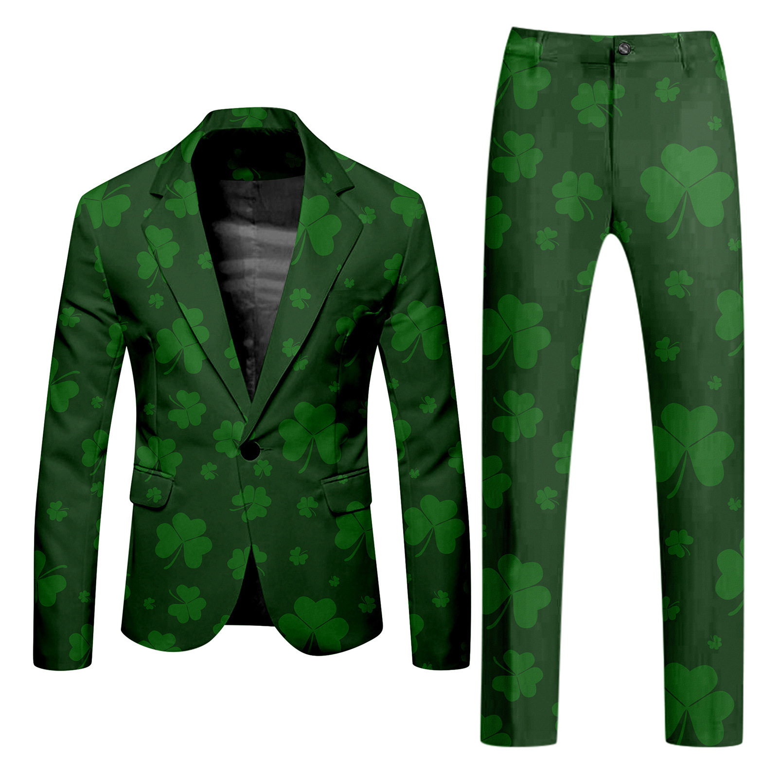 Traje verde fresco y enérgico Traje de estilo de personalidad casual de negocios Traje de un solo botón Pantalones delgados WL8-MR7