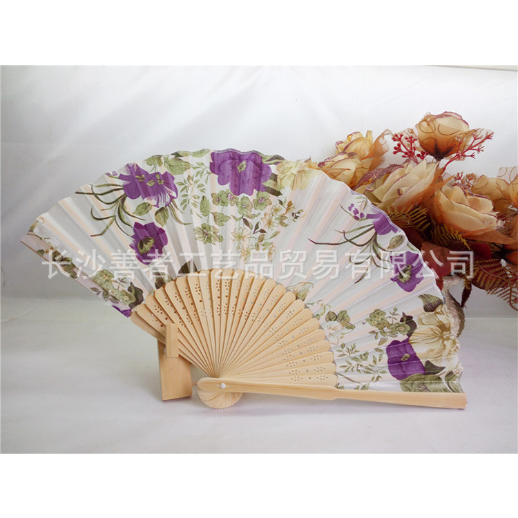 En stock ventilador de bambú de estilo chino 21CM al por mayor ventilador clásico estilo antiguo ventilador plegable de una sola cara ventilador de bambú de estilo japonés