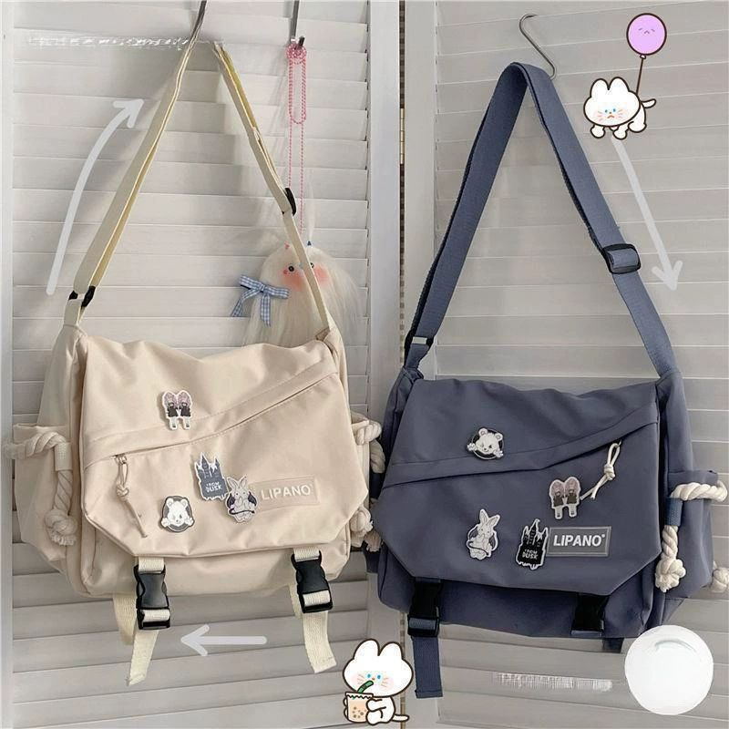 Сумки в гонконгском стиле, универсальные сумки через плечо для уличной фотографии в литературном корейском стиле, студенческие сумки через плечо для студентов мужского и женского пола.