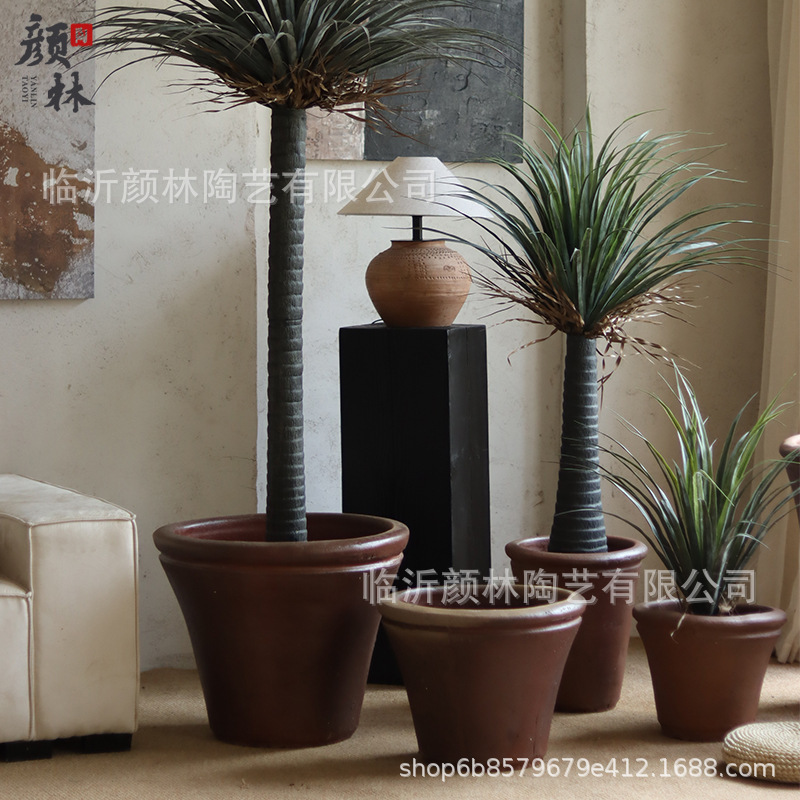 Open Flower Pot Large Mouth Pot Retro Coarse Pottery Handmade Pot Garden Courtyard Landscape Tree Pot B&b Hotel Green Plant Pot Open Flower Pot Large Mouth Pot Retro Coarse Pottery Handmade Pot Garden Courtyard Landscape Tree Pot B&b Hotel Green Plant Pot