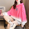 2021 new pattern Gradient color Sweater coat Lazy student Easy Korean Edition Hooded Large Versatile jacket