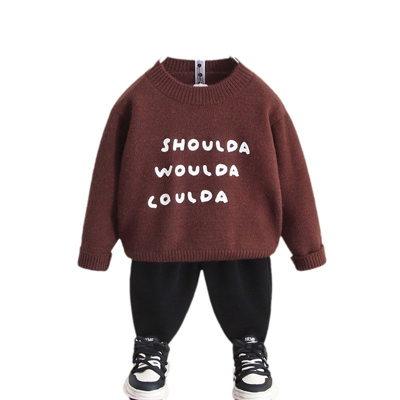 6445 niños y niñas otoño e invierno suéter de punto de moda coreana 2025 nuevos niños ropa de invierno camisa de fondo bebé marea image 6