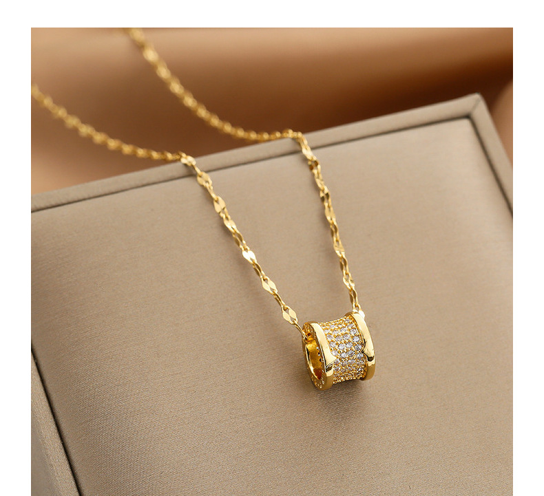 Wholesale Fashion Shell Elk 304 Stainless Steel Copper Plating 18K Gold Plated White-Plated K Artificial Pearls Zircon Pendant Necklace display picture 5