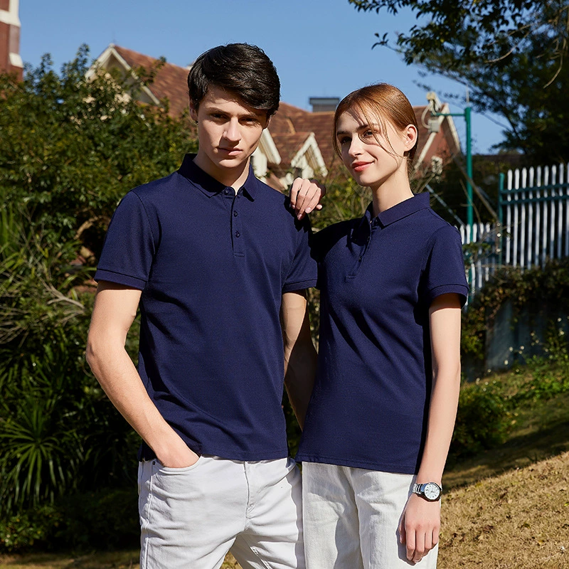 Парный стиль POLO рубашка с лацканами футболка корейский стиль стройная летняя модная одежда 190г 40 нитей деловой стиль с лацканами короткий рукав