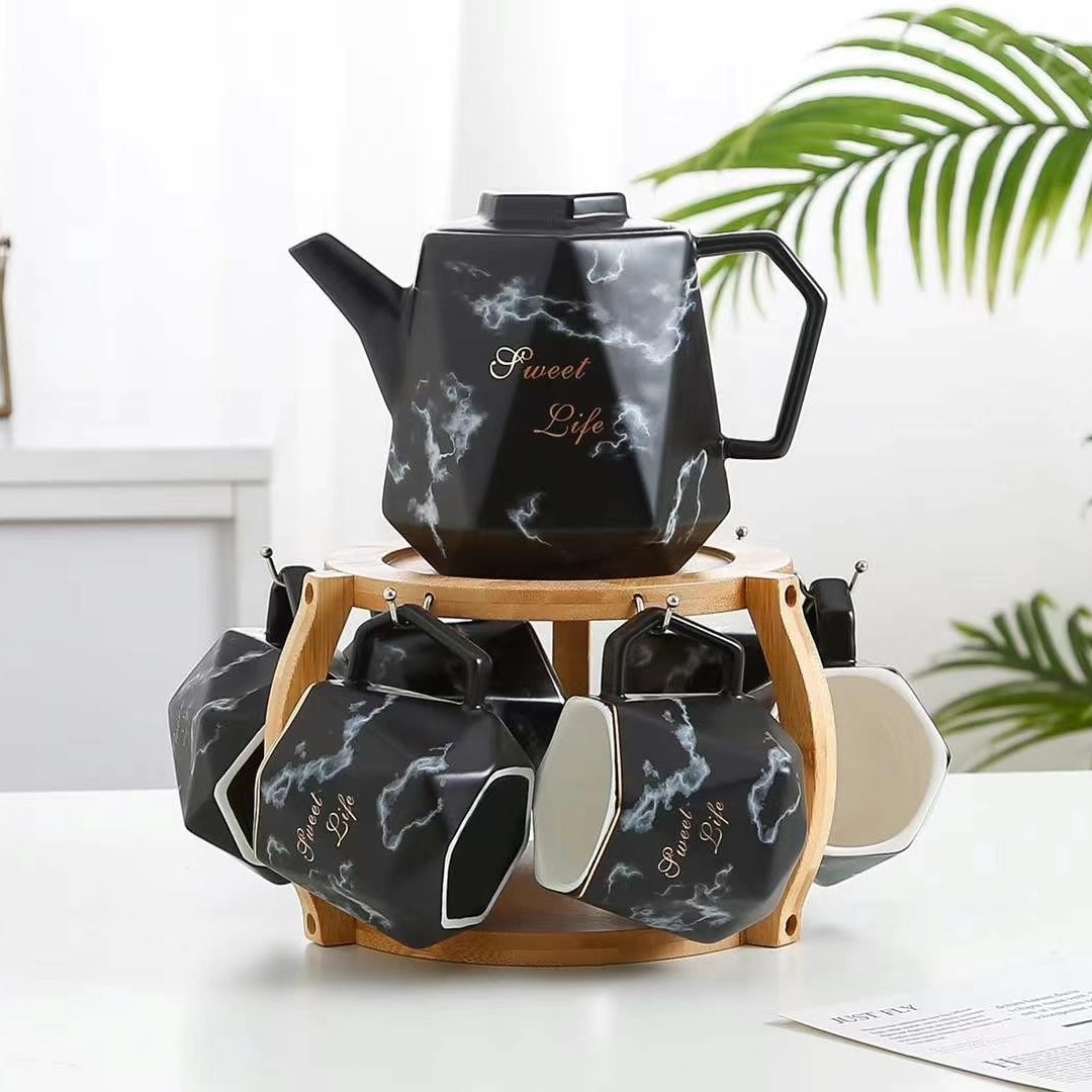 Creativo Estilo nórdico marbling conjunto de agua traje de cerámica taza botella de agua fría oficina en casa taza potable