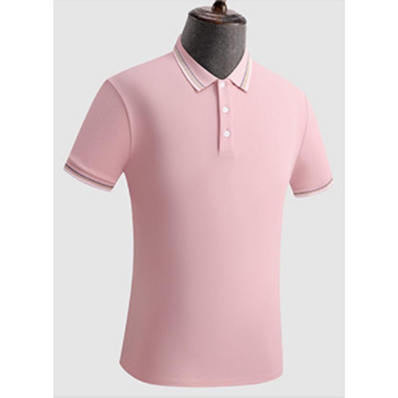 200 g de algodón fino color contraste con la solapa en vivo explosión pesada de verano frío transpirable polo camiseta de manga corta