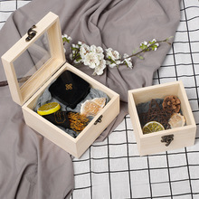 实木透明翻盖木盒子伴手礼包装盒永生花定 木盒做