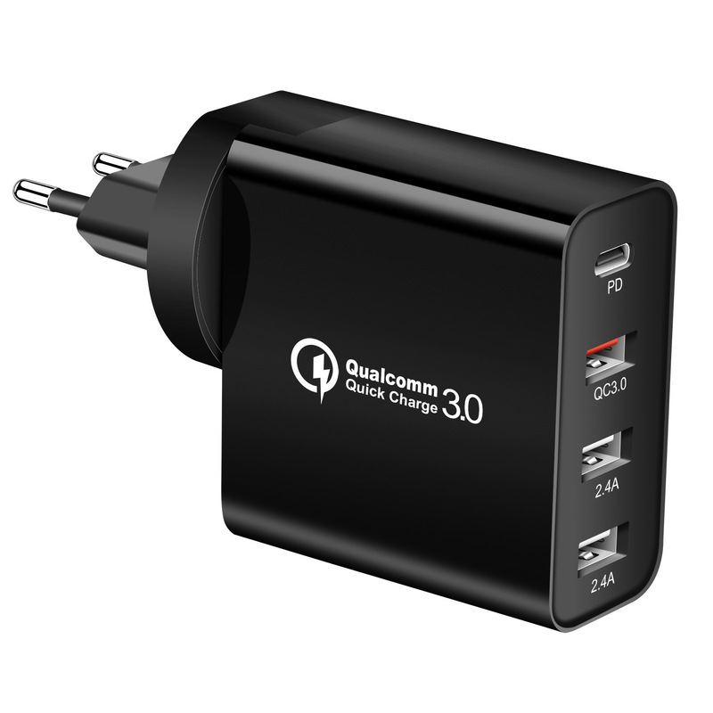 PD 充電器 48W クアルコムプロトコル 4USB 急速充電充電ヘッド 48W 4 ポート PD+QC3.0 携帯電話アダプター|undefined