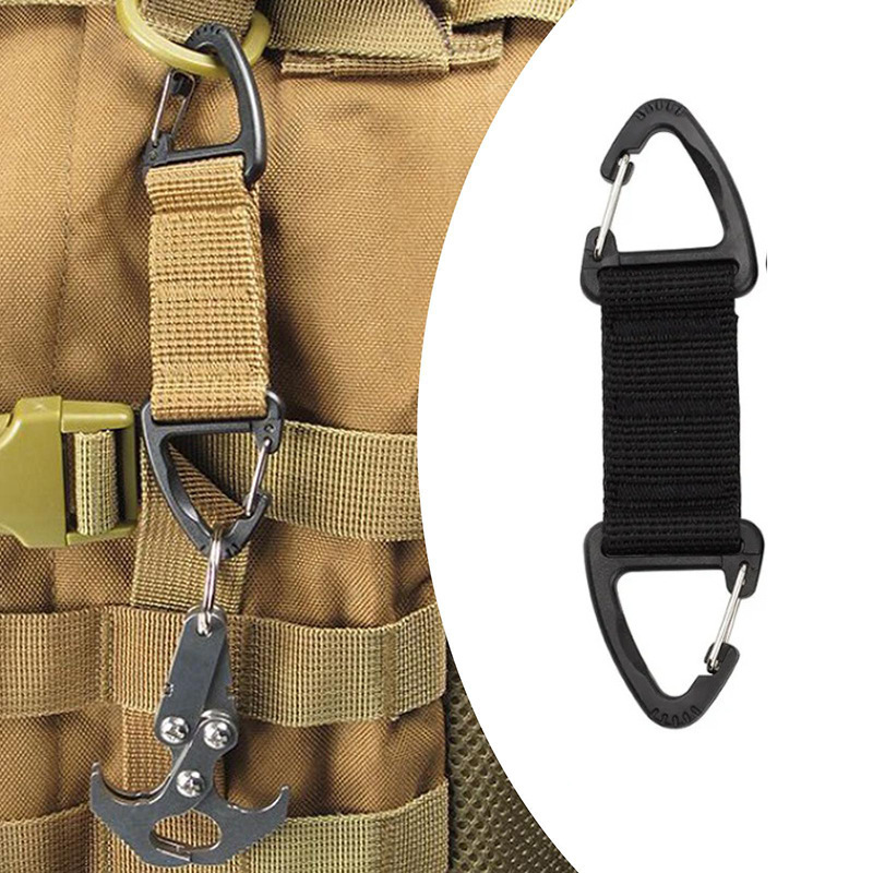 Outdoor Tactical Hook Nylon Backpack Belt Hanging Buckle Double Point Triangle Hook Multi-function Backpack Two-way Keychain Outdoor Tactical Hook Nylon Backpack Belt Hanging Buckle Double Point Triangle Hook Multi-function Backpack Two-way Keychain