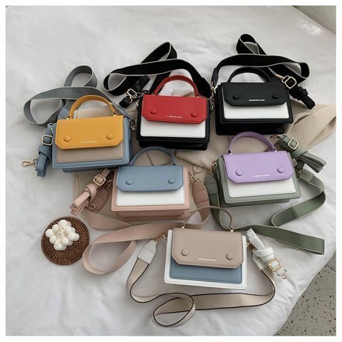 Contraste color costura versátil casual de las mujeres 2022 bolsa de moda nuevo otoño hombro de las axilas bolsa de mensajero de las mujeres ins
