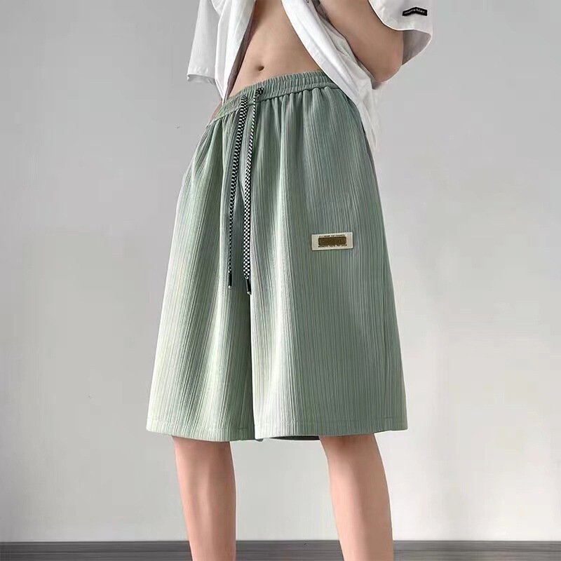 Foreign Trade Shorts Men's Summer Sports Knee-length Pants Teenagers Loose Ice Silk Casual Pajama Pants