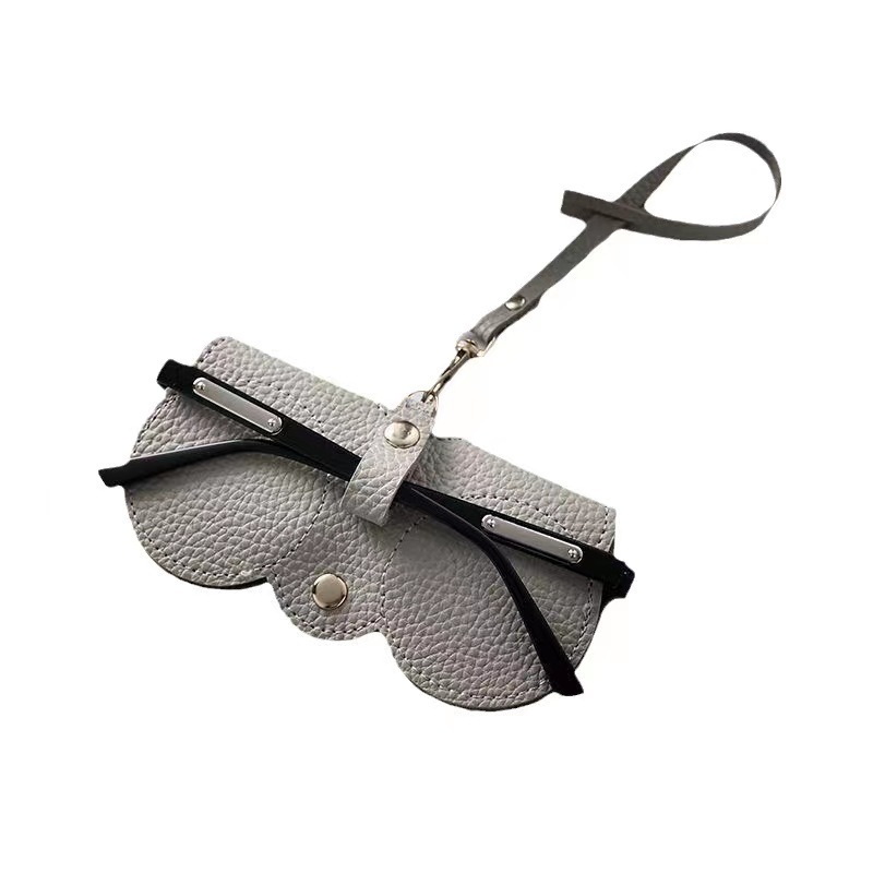 Nueva bolsa de gafas de sol pu portátil caja de gafas de sol cubierta de gafas lindas clips de gafas de mujer simple bolsa de gafas