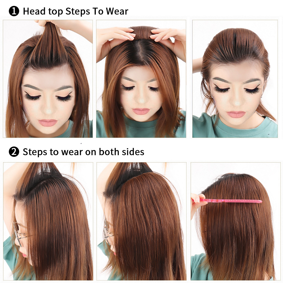 Sintētiskie mati vienā gabalā sabiezināti un pūkaini no galvas plākstera_voghion.com