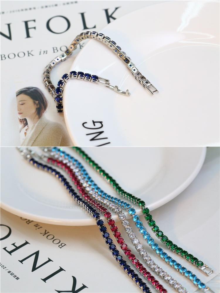 Copper Material Geometric Pattern Fashion Geometric Copper Plating Zircon Bracelets
