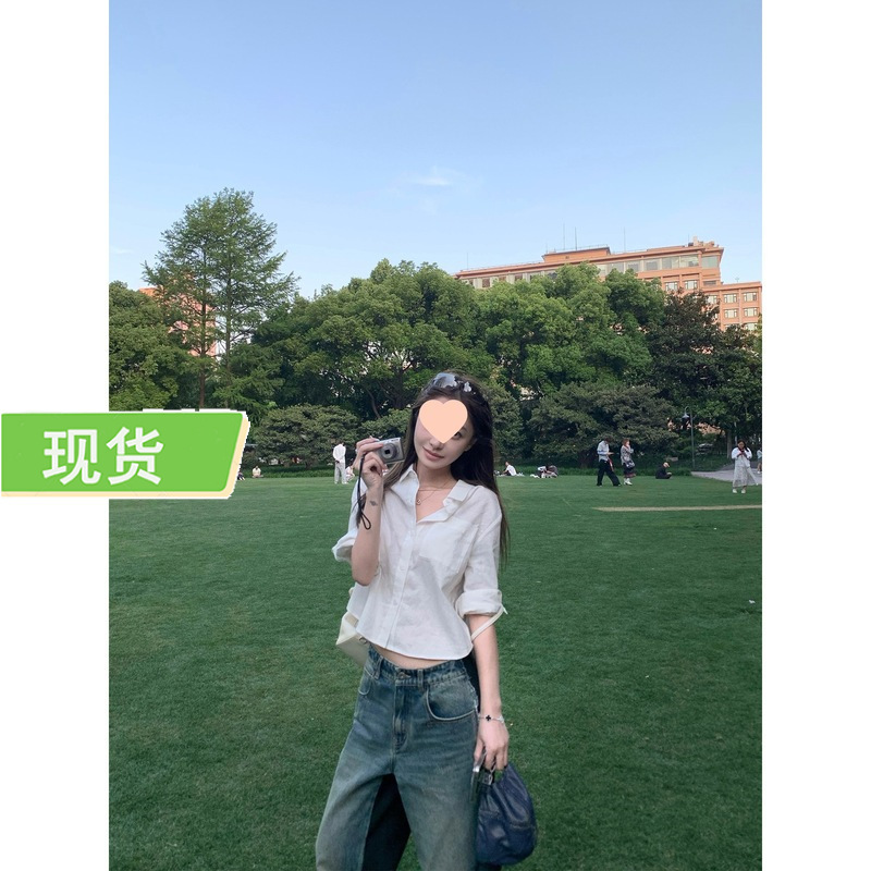 YUYU 自己交渉シンプルな立体カーリングスリーブ小さなショート夏の新しい半袖カジュアル甘くてクールなシャツ女性のための|undefined