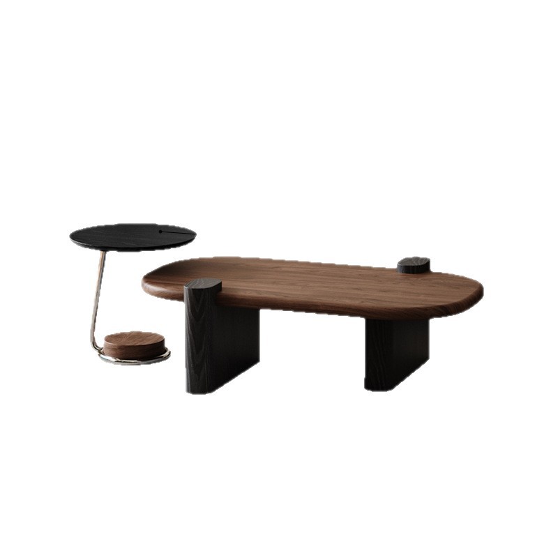 Mesa de té de madera sólida de estilo medieval minimalista con un estilo retrógrado de alta calidad, mesa de sala de estar moderna y simple