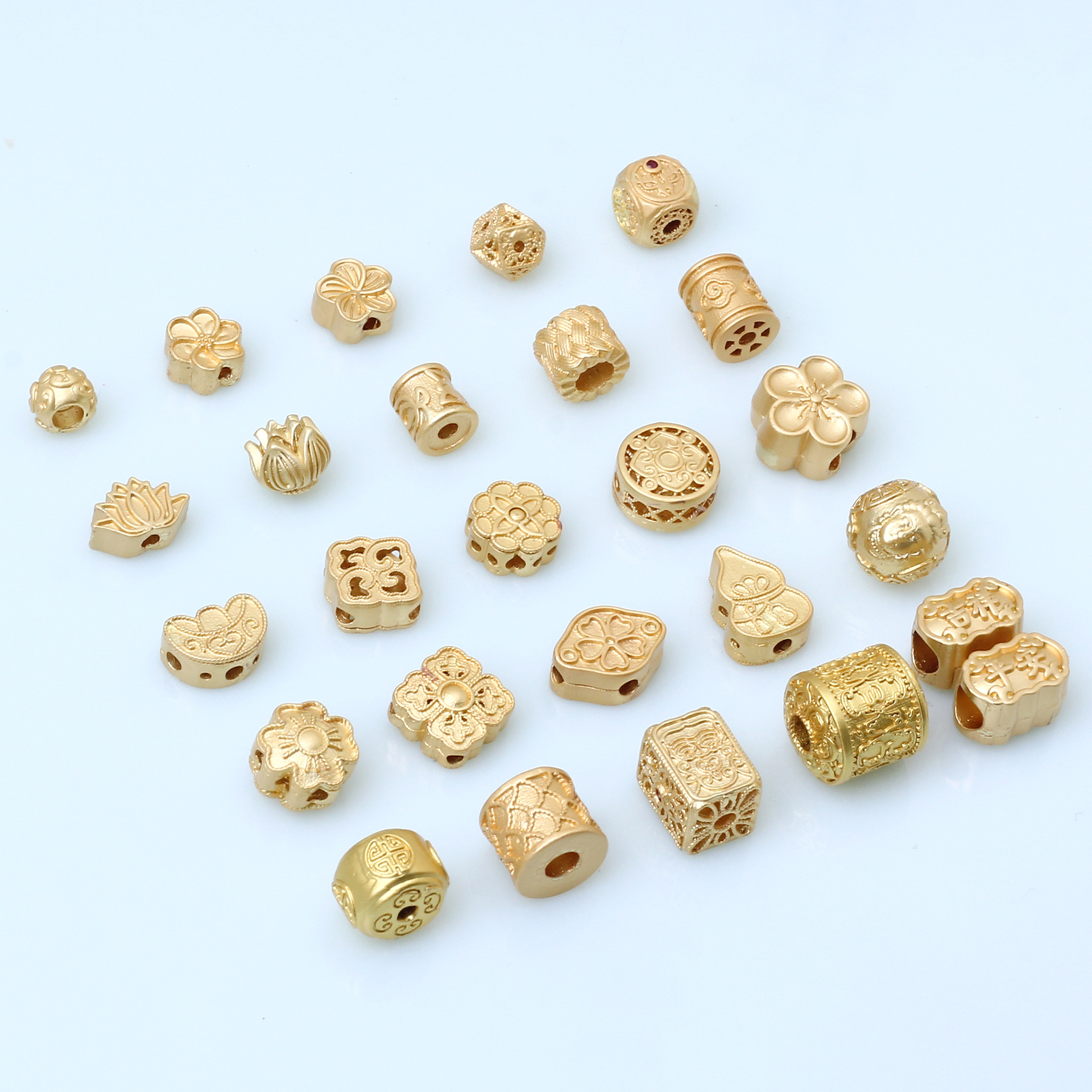 Oro antiguo DIY perlas espaciador arena accesorios de oro COLLAR COLGANTE pulsera perlas sueltas material de la joyería