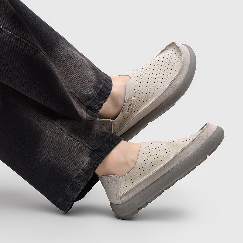 Slip-On Men's Breathable Mesh Shoes, Summer Versatile Driving Shoes, Hollow-Out Soft Sole, Thick Sole, Thin Style, Casual Loafers Slip-On Men's Breathable Mesh Shoes, Summer Versatile Driving Shoes, Hollow-Out Soft Sole, Thick Sole, Thin Style, Casual Loafers