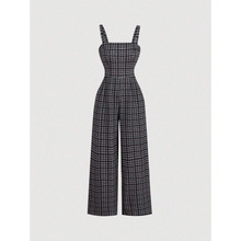 C 49103 Plaid strappy bandeau jumpsuit ���Ӽ��Ĩ�������