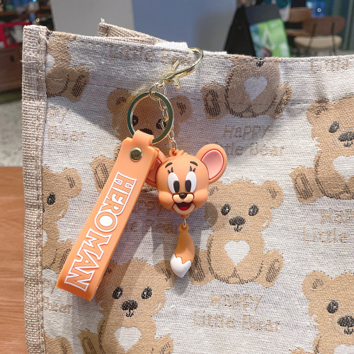 Cartoon doll key chain cute couple car key pendant backpack pendant PVC gift key chain wholesale