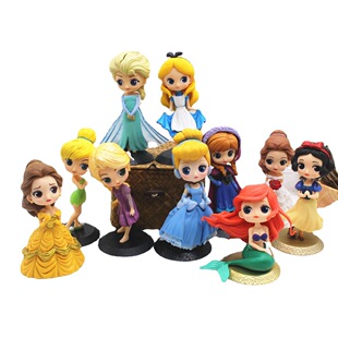 Cross-border Q version Fairy Tale Princess Snow White Mermaid Cinderella Belle Elsa Anna Le Pei Alice model