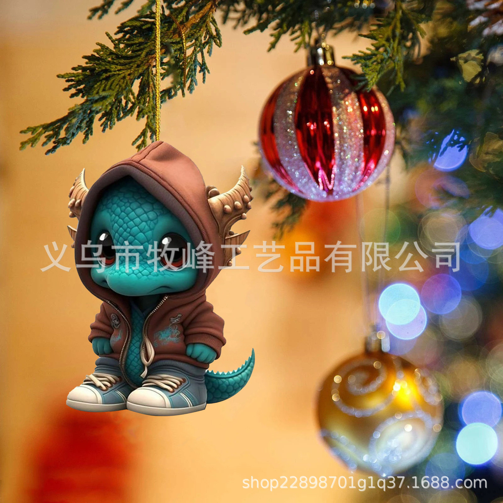 2023 transfronteriza nuevo dinosaurio elfo árbol de Navidad colgante Navidad lugar decoración del hogar regalo de los niños