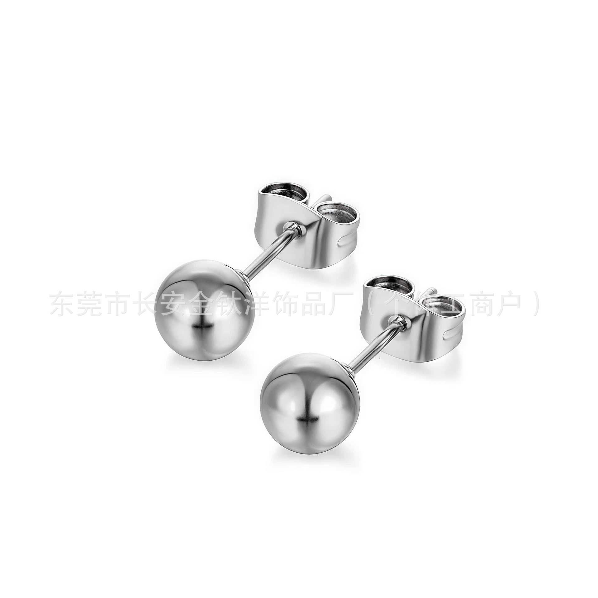 F136 Titanium Earrings Round Ball Butterfly Buckle Fine Needle Integrated Earplugs Ear Bone Nails G23 Titanium Alloy Body Piercing Jewelry detail image 7