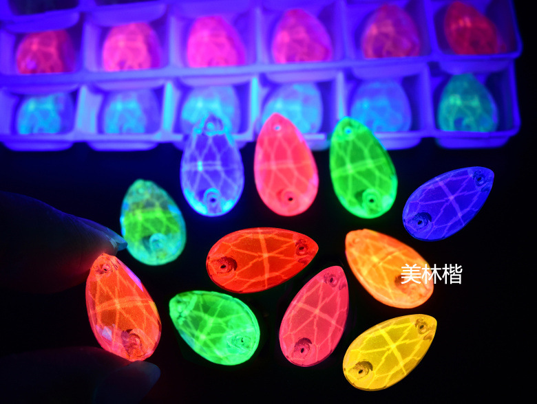 玻璃手缝钻霓虹荧光平扣diy饰品配件服装辅料批发 (6)