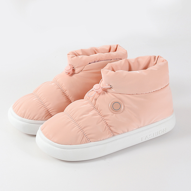 Zapatos térmicos inteligentes transfronterizos, carga USB, control de temperatura de tres velocidades, invierno, hombres y mujeres, el mismo estilo, sala cálida, zapatos de algodón de terciopelo