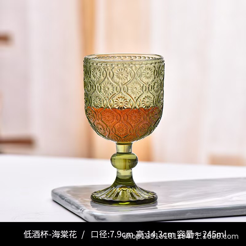 Nuevo retrógrado tallado alto taza de agua taza de vino taza de bebida creativa elegante casa hotel café utensilios de vino