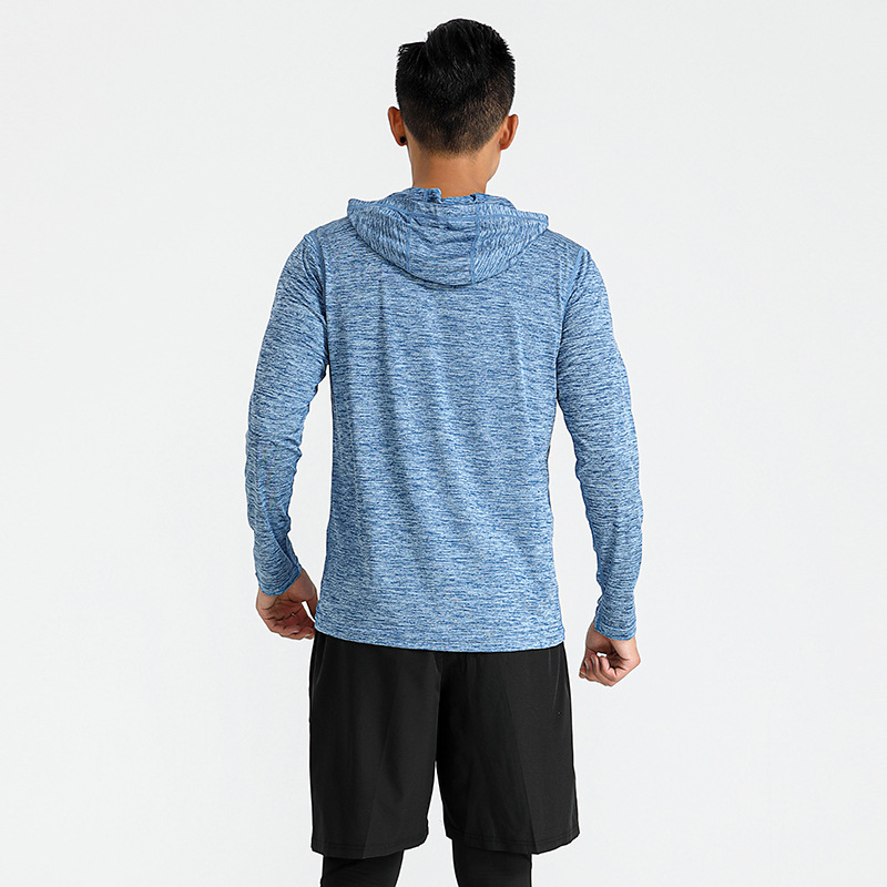 Otoño 2022 camiseta de manga larga de secado rápido para hombre ropa deportiva running fitness ropa de secado rápido suéter con capucha suelto camiseta