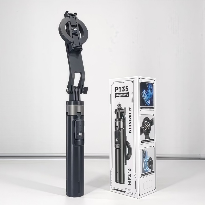 P135 磁気自撮り棒 Bluetooth リモートカメラ携帯電話ライブブロードキャスト補助光磁気自撮り四本脚スタンド|undefined