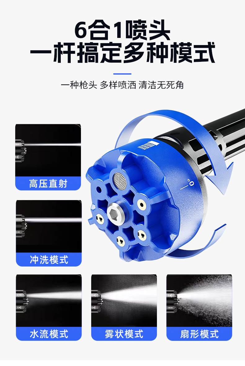 Foldable high-pressure car wash water gun, lithium battery car washer, portable water tank, new wireless water gun tool, high-power for home use