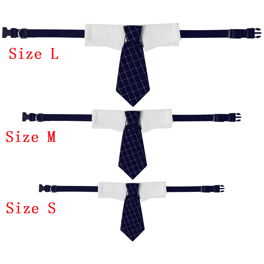 Fábrica en stock transfronterizo nuevo estilo británico guapo boda perro traje de sarga perro collar traje Plaid tie