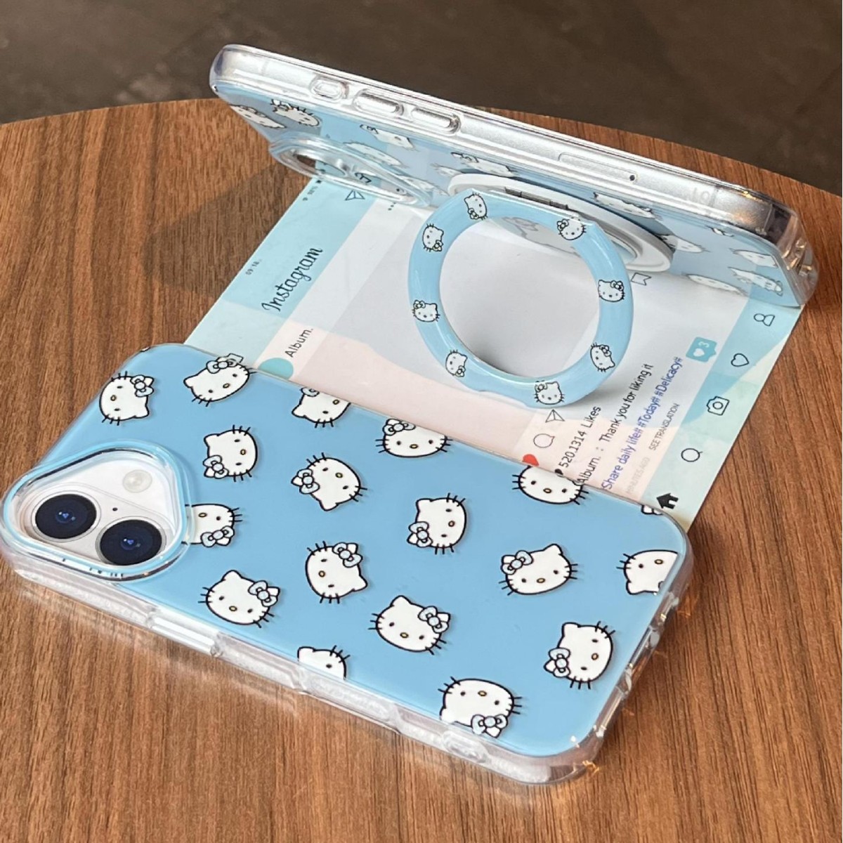 Línea de pantalla completa simple KT cat para Apple 15ProMax funda para teléfono móvil 16Pro Nuevo 14/13 Pareja 16PM