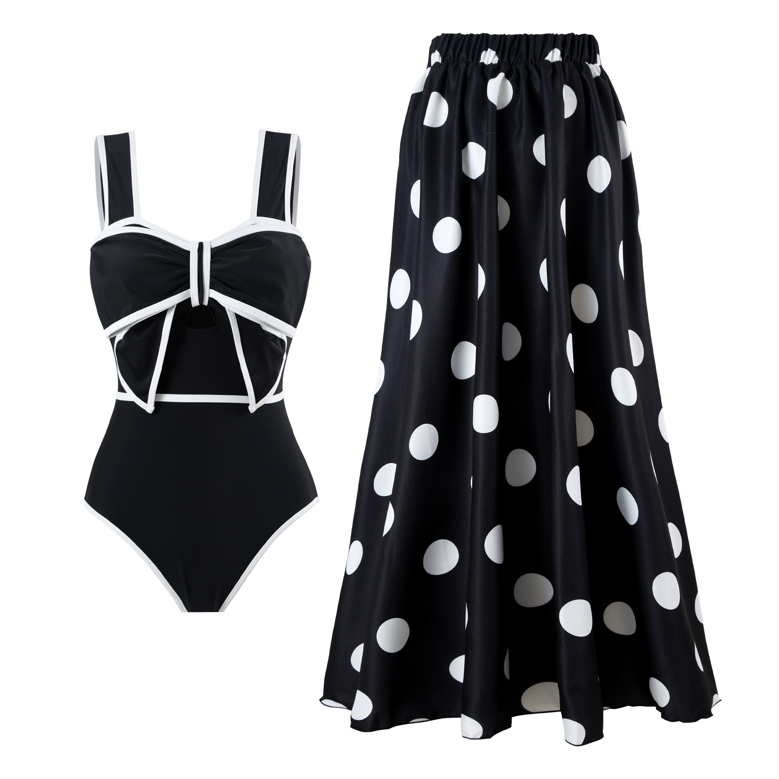 Costume intero stile bohémien con gonna lunga da spiaggia_voghion.com