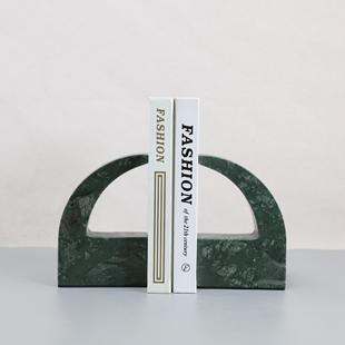 Minimalist Wabi-Sabi Style Green Marble Bookends Bookends Study Bookcases Bedroom Entrance Tv Cabinet Decorations