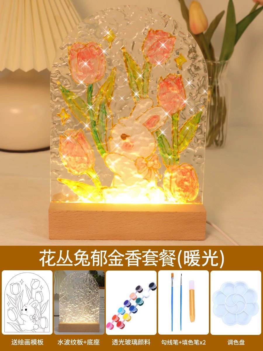 Подсветка ночника из стекла, креативная LED-ночная лампа, моно- или трехцветная, размер 12.5×3.75×16.67 см