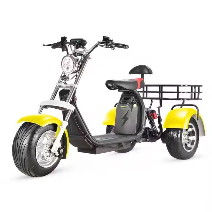 Cross-border Harley electric tricycle, wide-tire off-road model, MSDS lithium battery-powered vehicle, two-wheeled adult scooter