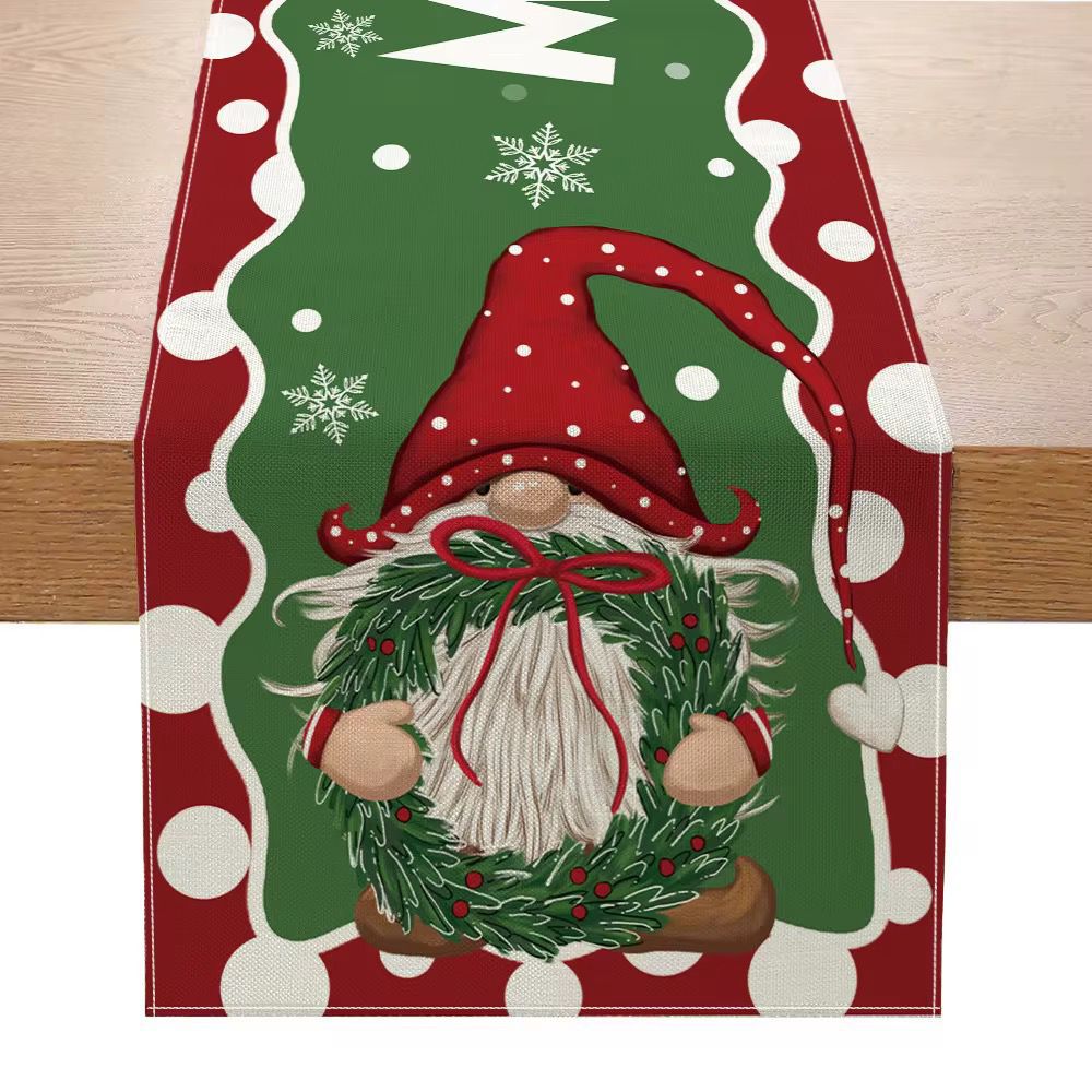 Amazon nueva bandera de mesa de Santa Claus blanca mesa de té de Navidad sala de estar dormitorio mesa de decoración de fondo