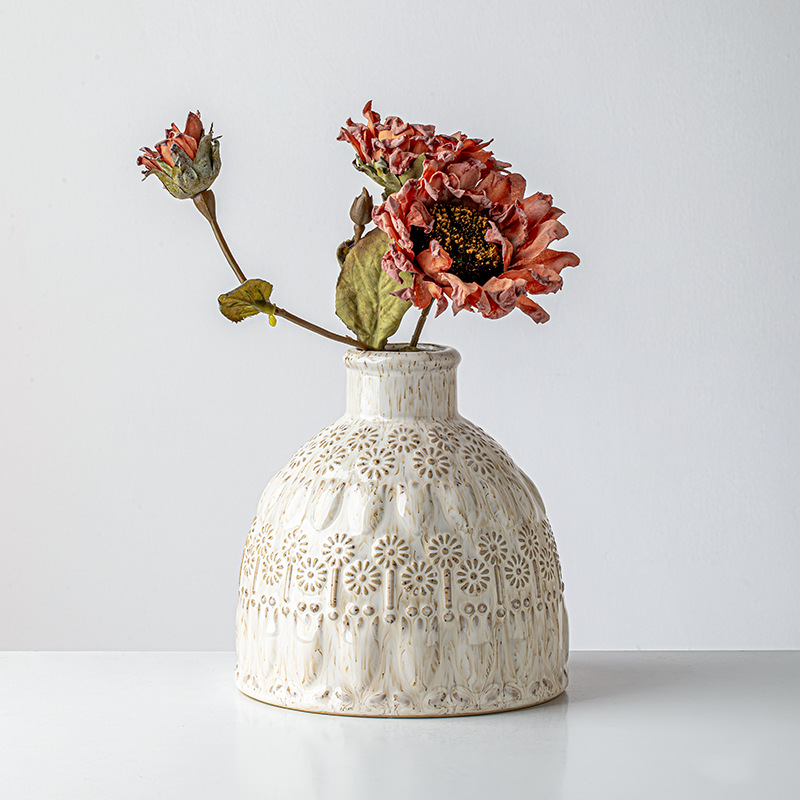 Amazonas retro transfronterizo diente de león cerrado vasijas de flores decoraciones cerámicas decoraciones de vivienda modelo de sala de estar vasos de flores
