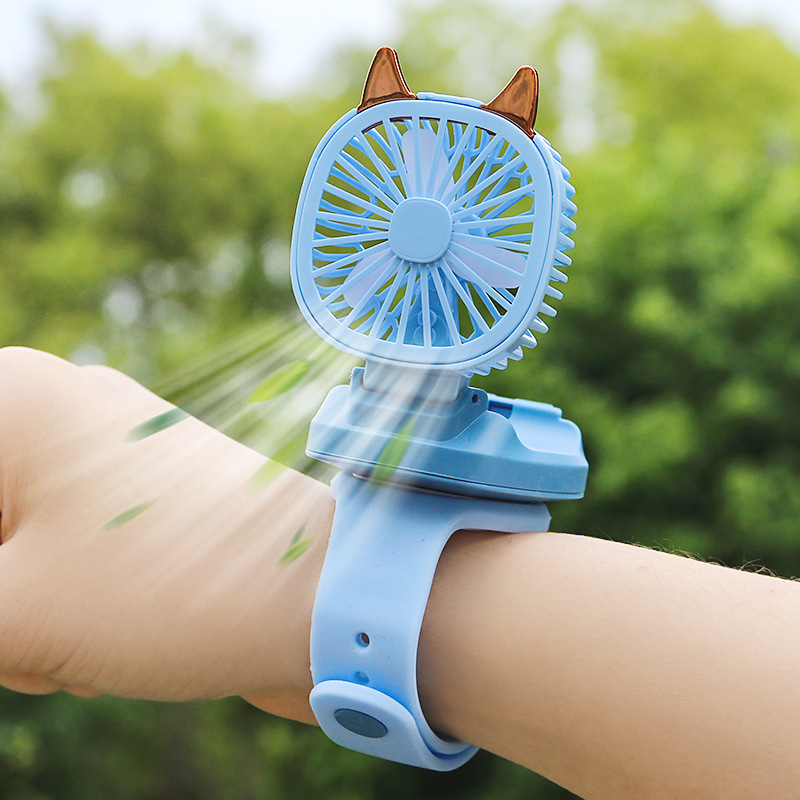 블루 [충전모델 + 3가지 풍속 + 화려한 조명] + 무료 충전케이블