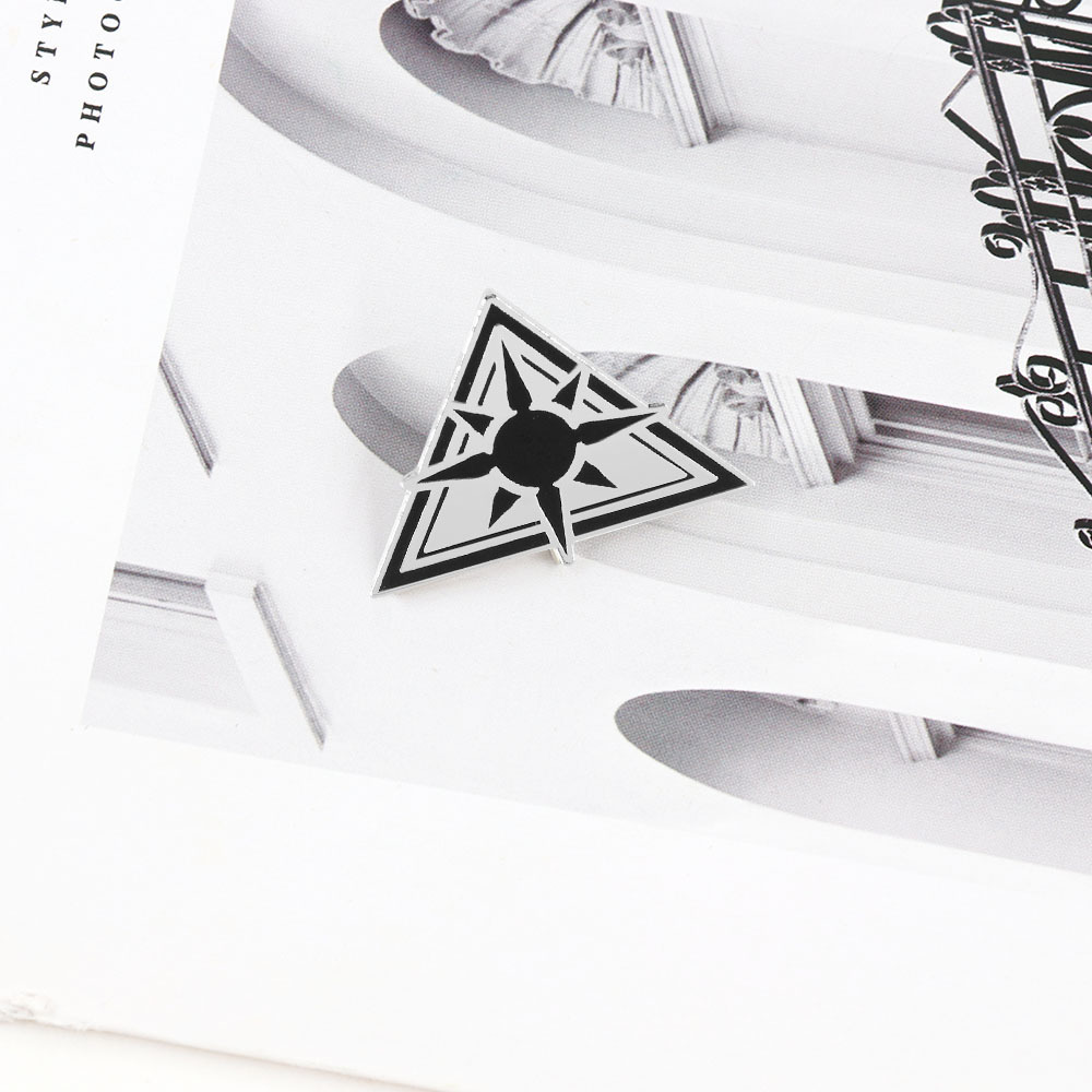 Blue Archive Abadoss School Emblem Metal Brooch Student Id Pattern Enamel Pin Accessories Triangular Badge