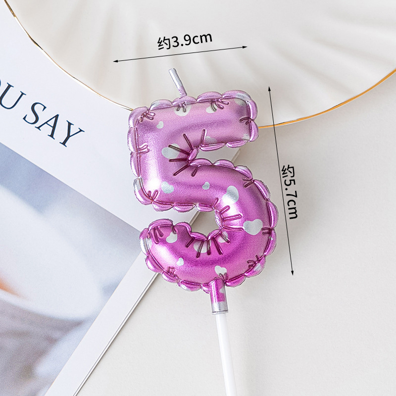 Vela digital de globo rosa 5