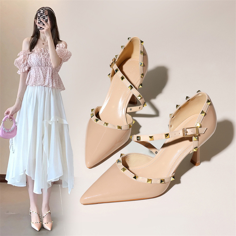 ZHR Mirror Thin-heeled Shoes Women's 2025 New High-grade All-match Women's Shoes Comfortable High-heeled Shoes ZHR Mirror Thin-heeled Shoes Women's 2025 New High-grade All-match Women's Shoes Comfortable High-heeled Shoes