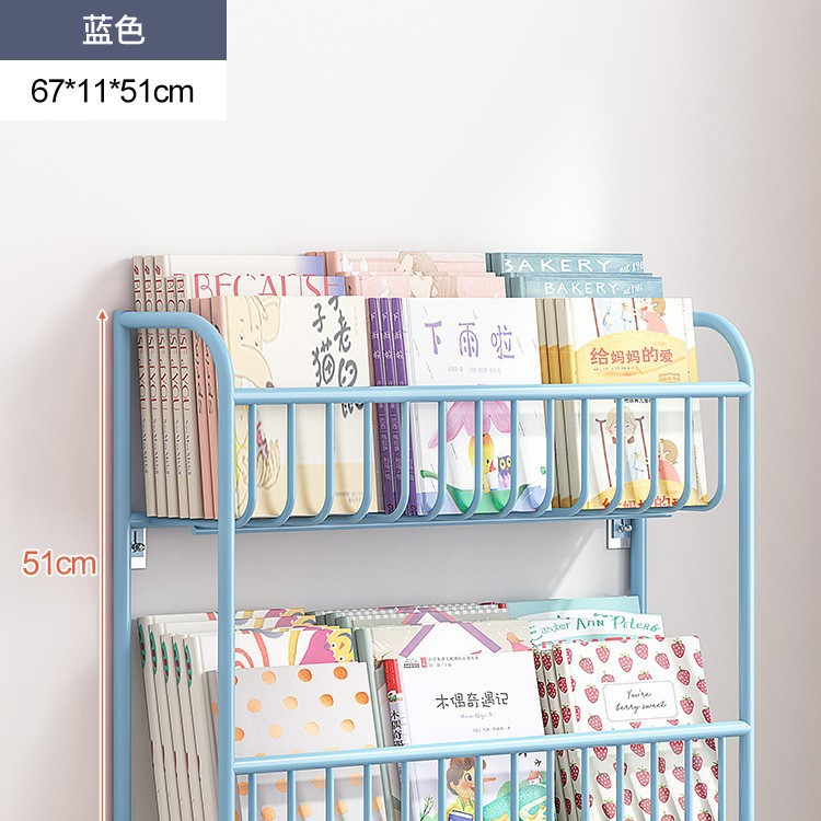 Estantería simple Estantería de almacenamiento de libros de imágenes para niños de hierro libro montado en la pared ahorro de espacio pequeño estante de almacenamiento para bebés estantería