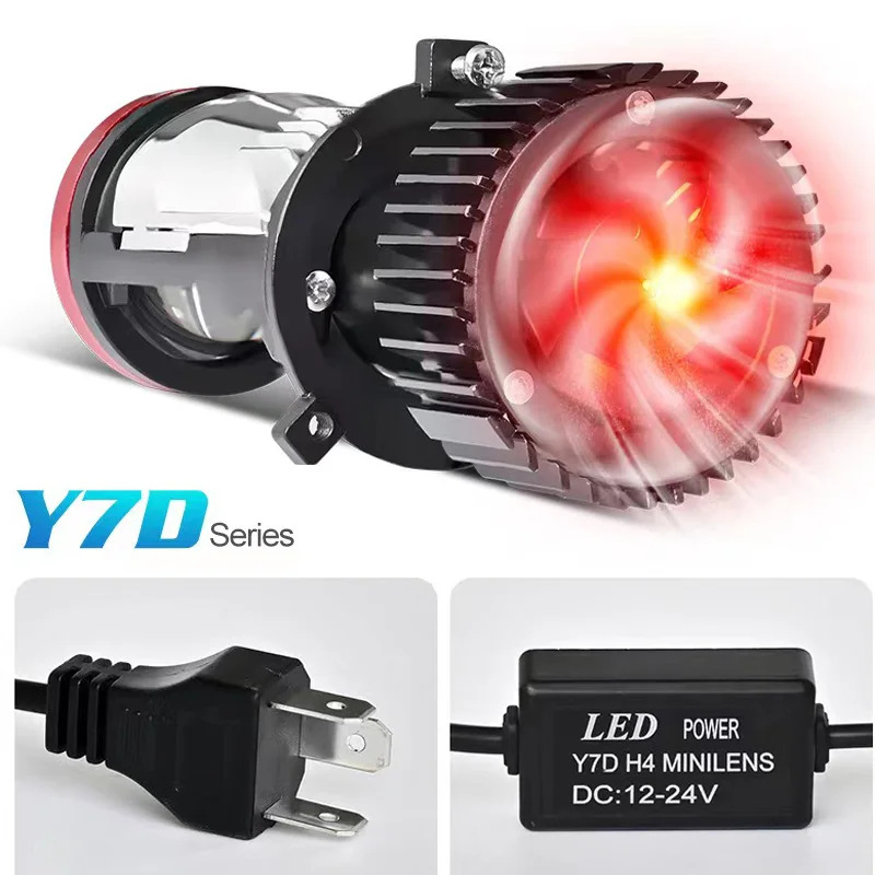 Y7D h4 lens integrated high and low beam suitable for cars and motorcycles, universal LED headlight, super bright and focused