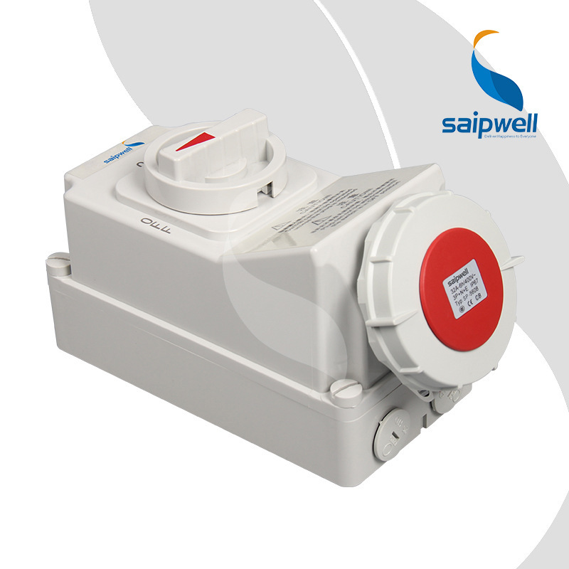 厂家直供SP-5608防水连接插座  IP67机械联锁插座 欧式电源插座