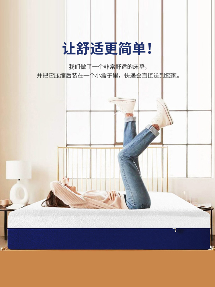 V5HA Wholesale Blue Box Mattress Latex Memory Foam Roll Pack Ten Home Use Student Spring Simmons Soft Cushion