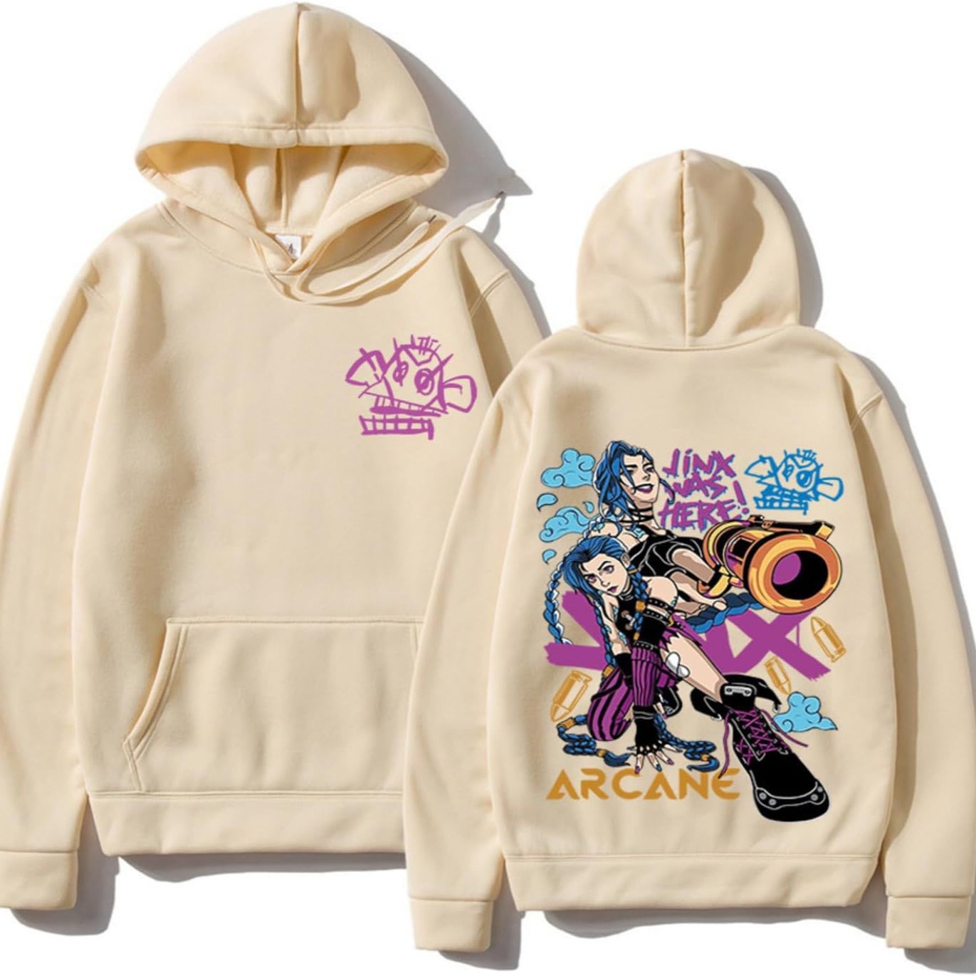 LSHNGKSDGNI Arcane-Jinx Unisex Hoodies, Hooded Sweatshirt